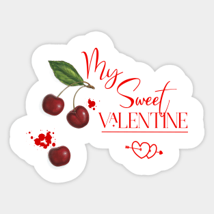 Sweet Valentine with Cherry Fruits Sticker